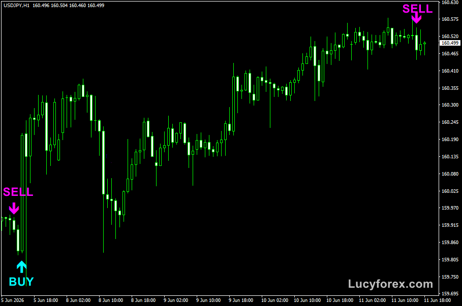 ASC Trend Indicator for MT4 showing buy and sell trend signals on chart